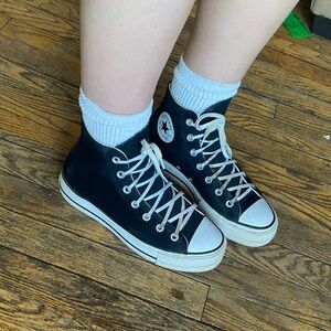 Black converse platform high tops